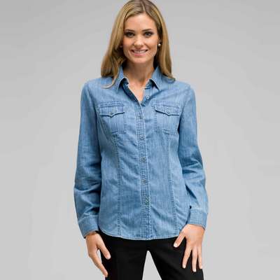 Long Sleeve Denim Button Down